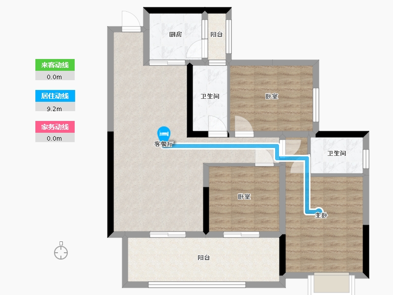 贵州省-遵义市-鑫洋御龙台-88.70-户型库-动静线