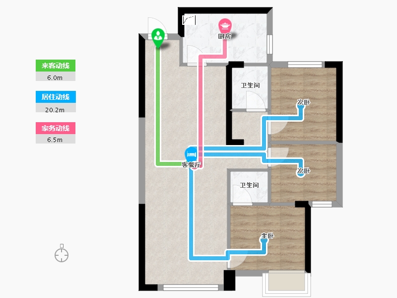 吉林省-吉林市-学府里-70.00-户型库-动静线