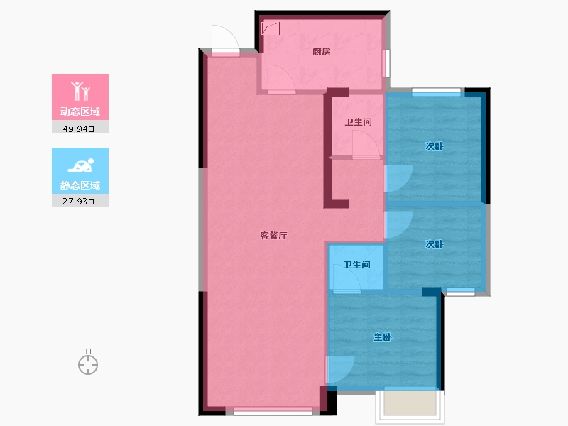 吉林省-吉林市-学府里-70.00-户型库-动静分区