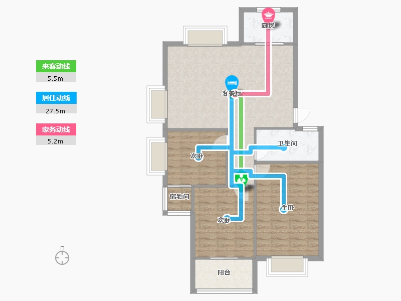 江苏省-徐州市-怡新佳苑-92.00-户型库-动静线