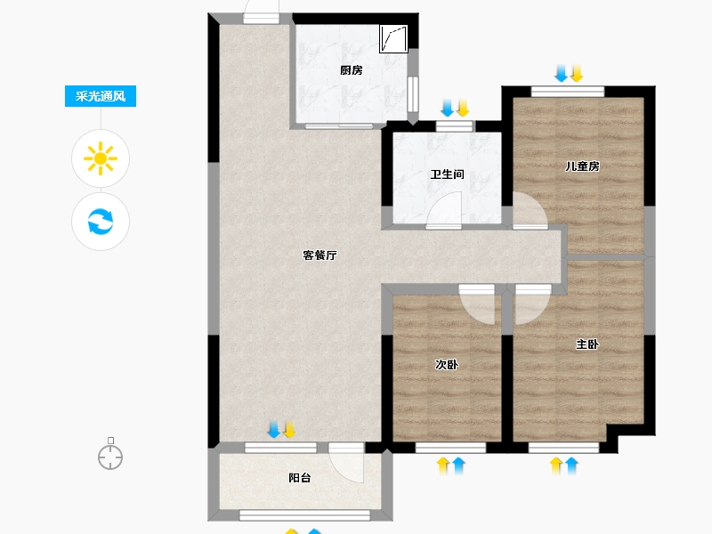 吉林省-长春市-保利和光尘樾-90.00-户型库-采光通风