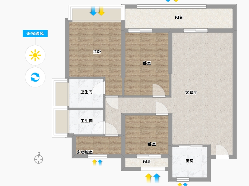 浙江省-温州市-怡和嘉苑-109.77-户型库-采光通风