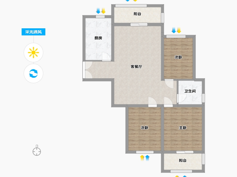 河南省-开封市-鼎立国际城-97.00-户型库-采光通风