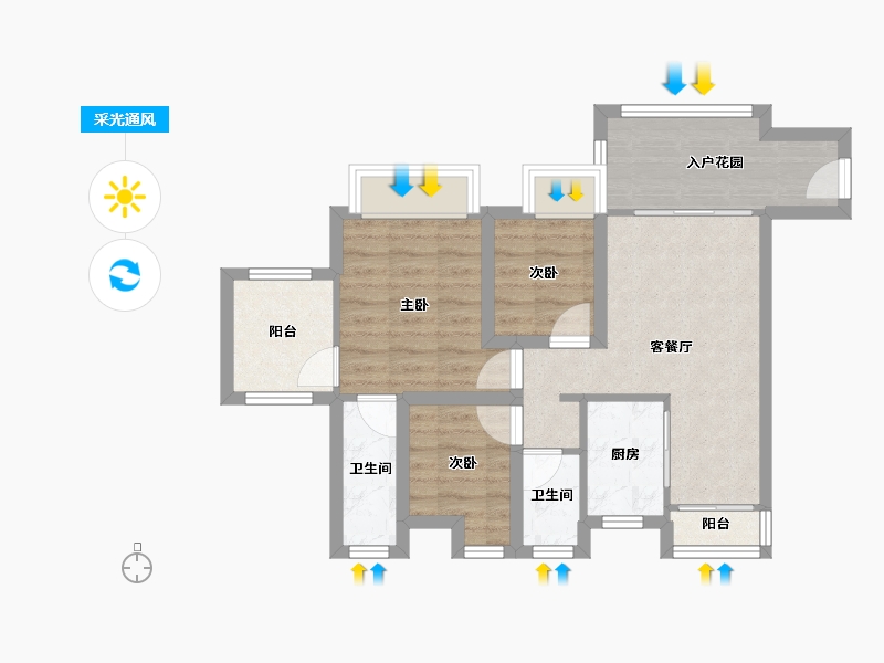 广东省-深圳市-嘉龙苑-60.27-户型库-采光通风