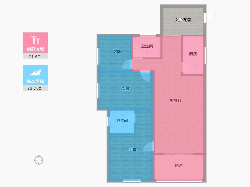 广东省-深圳市-万科清林径三期(千林山居)-88.51-户型库-动静分区