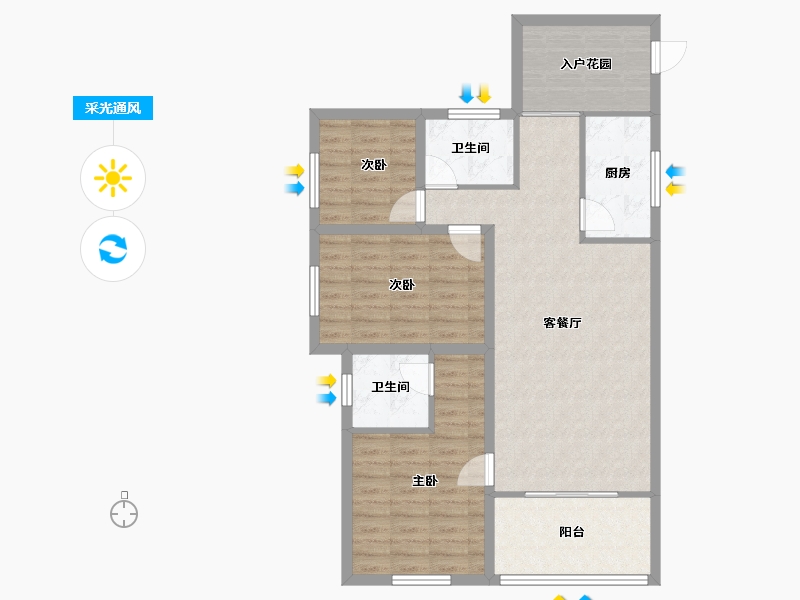 广东省-深圳市-万科清林径三期(千林山居)-88.51-户型库-采光通风