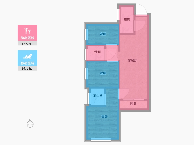 广东省-佛山市-万科金域国际花园3期-72.00-户型库-动静分区