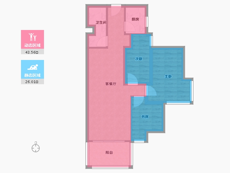 广东省-深圳市-万科清林径三期(千林山居)-61.21-户型库-动静分区