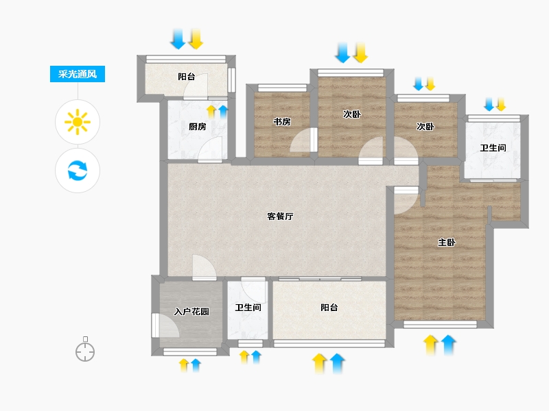 广东省-深圳市-万科清林径三期(千林山居)-80.16-户型库-采光通风