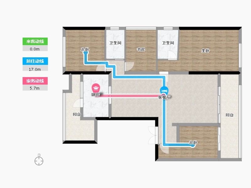 四川省-成都市-滨江领樾-109.00-户型库-动静线