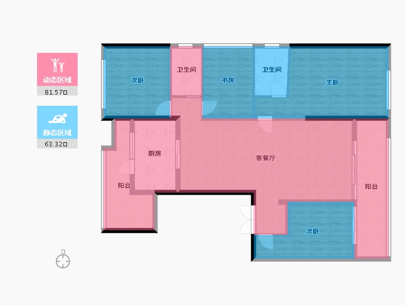 四川省-成都市-滨江领樾-109.00-户型库-动静分区