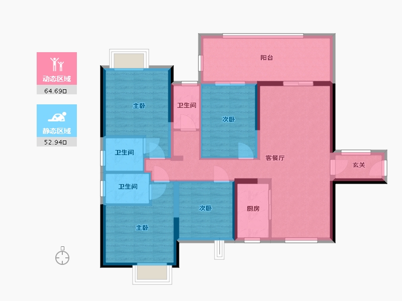 广西壮族自治区-来宾市-裕达盛世东方城-114.86-户型库-动静分区