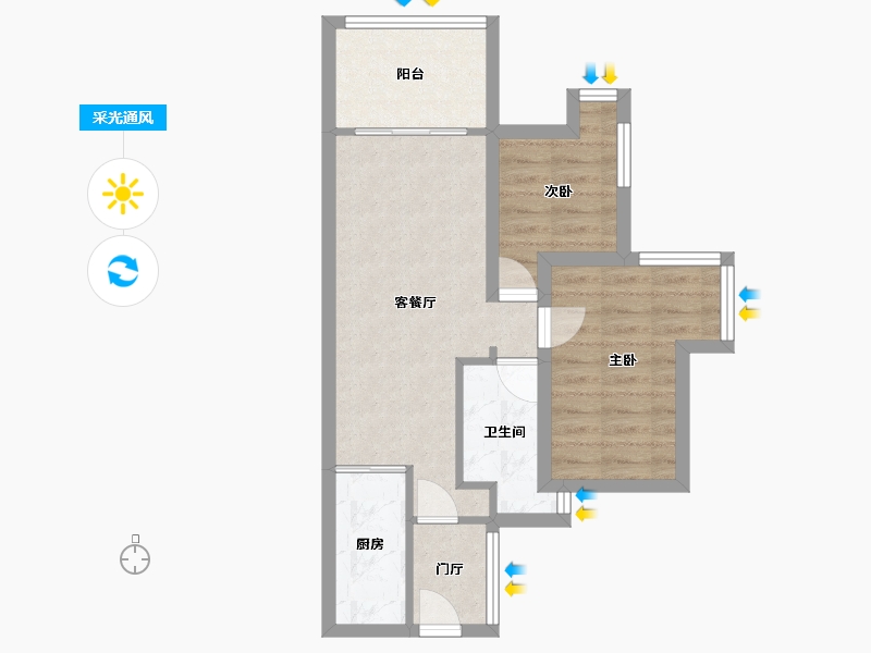 广东省-深圳市-万科清林径三期(千林山居)-54.54-户型库-采光通风