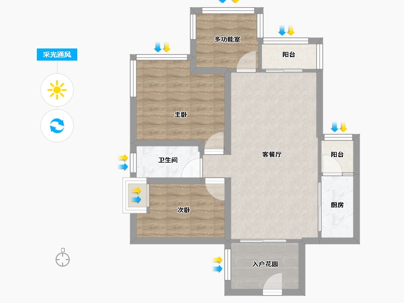 广东省-深圳市-嘉龙苑-66.12-户型库-采光通风