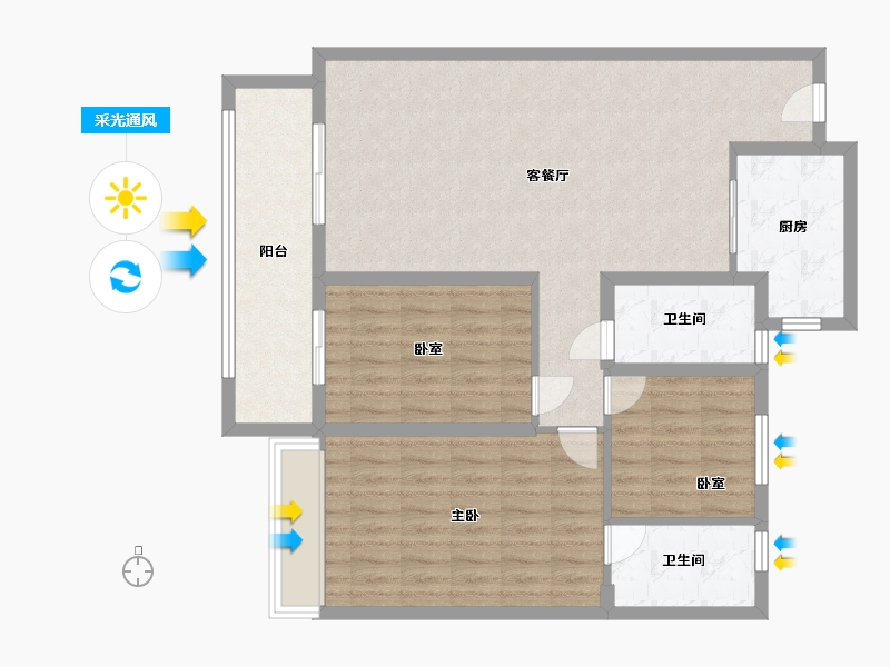 河南省-平顶山市-领创大地城-101.00-户型库-采光通风