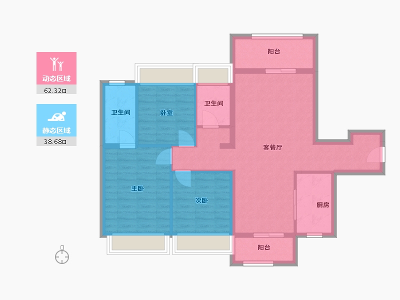 广西壮族自治区-玉林市-玉林碧桂园-111.00-户型库-动静分区