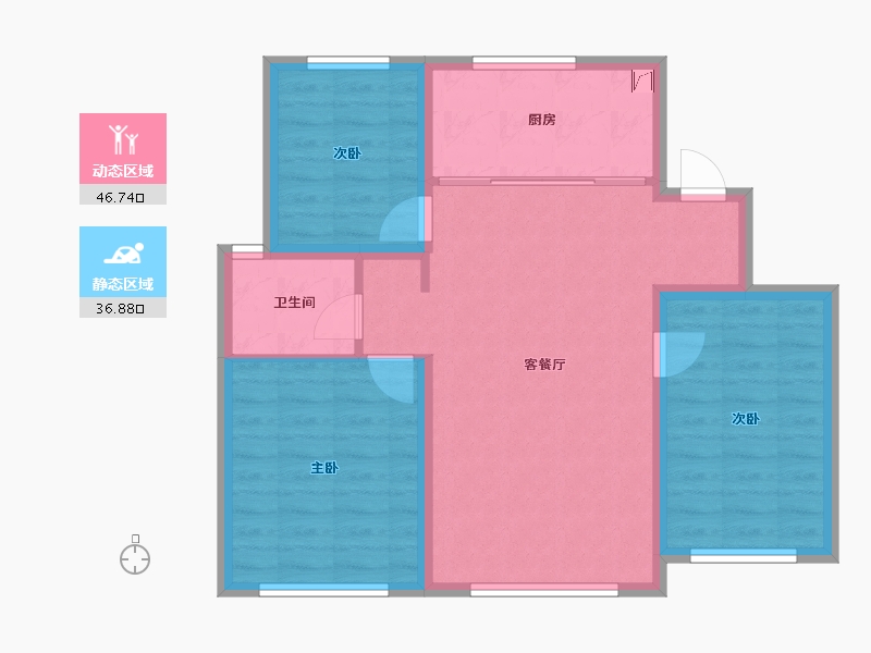 内蒙古自治区-赤峰市-朗润明珠-98.00-户型库-动静分区