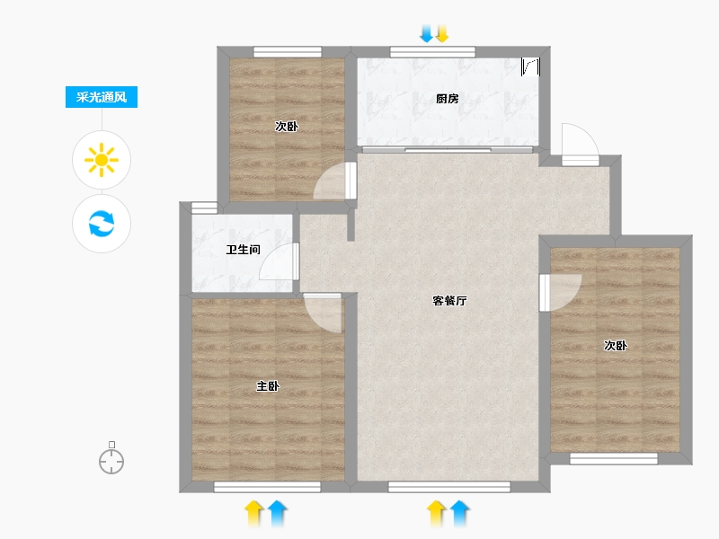 内蒙古自治区-赤峰市-朗润明珠-98.00-户型库-采光通风