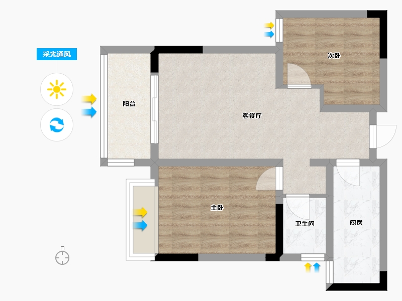 江苏省-苏州市-翠馨苑-50.00-户型库-采光通风