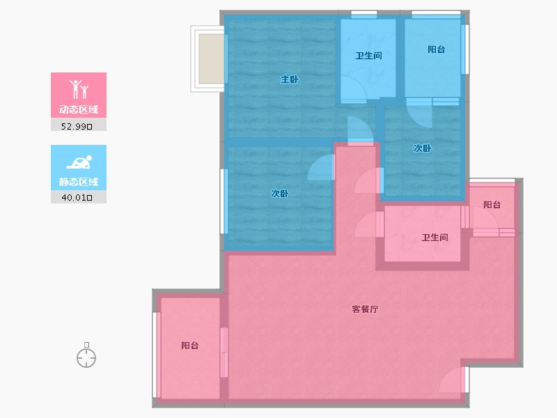 贵州省-贵阳市-凤凰栖-82.00-户型库-动静分区