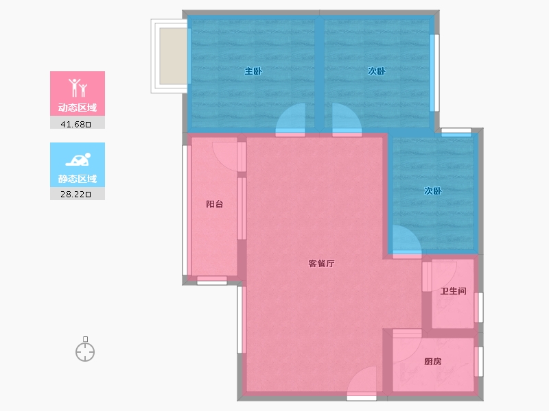 广东省-深圳市-荔景山色花园-61.28-户型库-动静分区