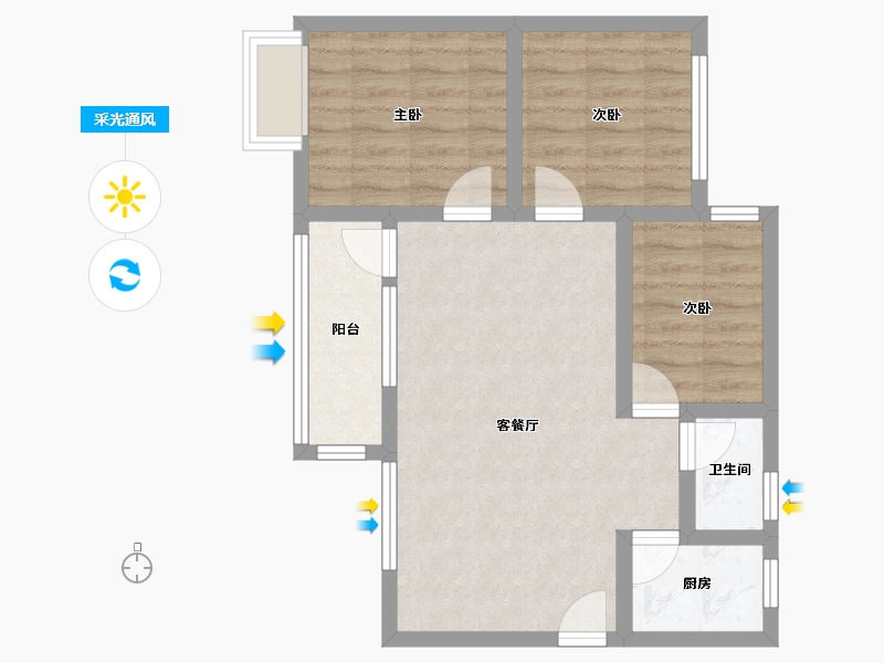 广东省-深圳市-荔景山色花园-61.28-户型库-采光通风