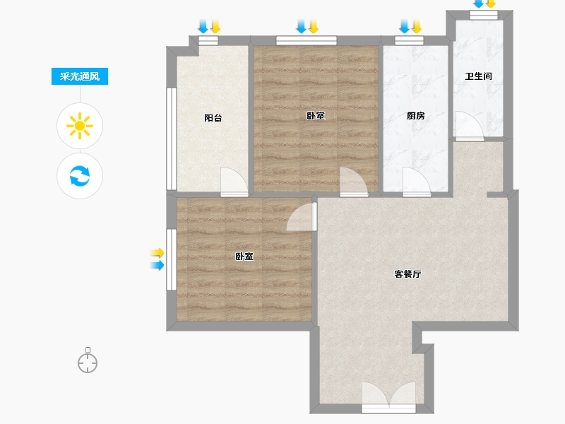 广东省-深圳市-万科·千林山居-63.64-户型库-采光通风