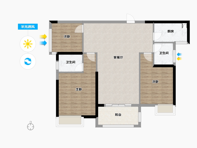 福建省-泉州市-翔豪新城-98.00-户型库-采光通风