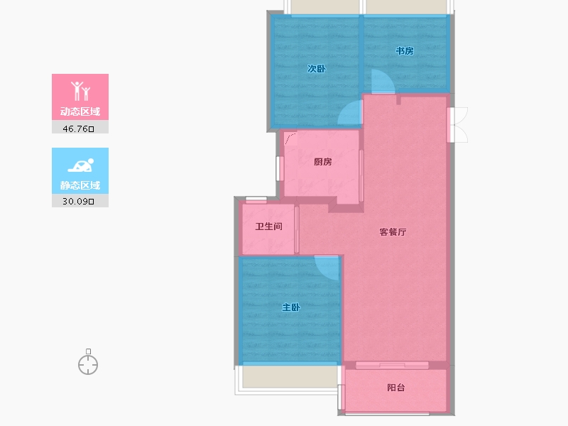 上海-上海市-云锦湾-69.00-户型库-动静分区