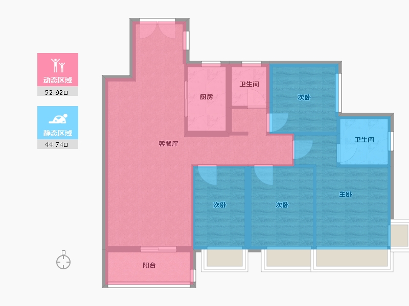 广东省-珠海市-华发琴澳新城四季半岛-92.00-户型库-动静分区