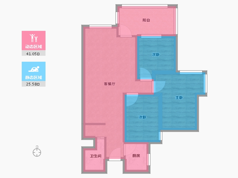 广东省-深圳市-万科清林径三期(千林山居)-57.57-户型库-动静分区