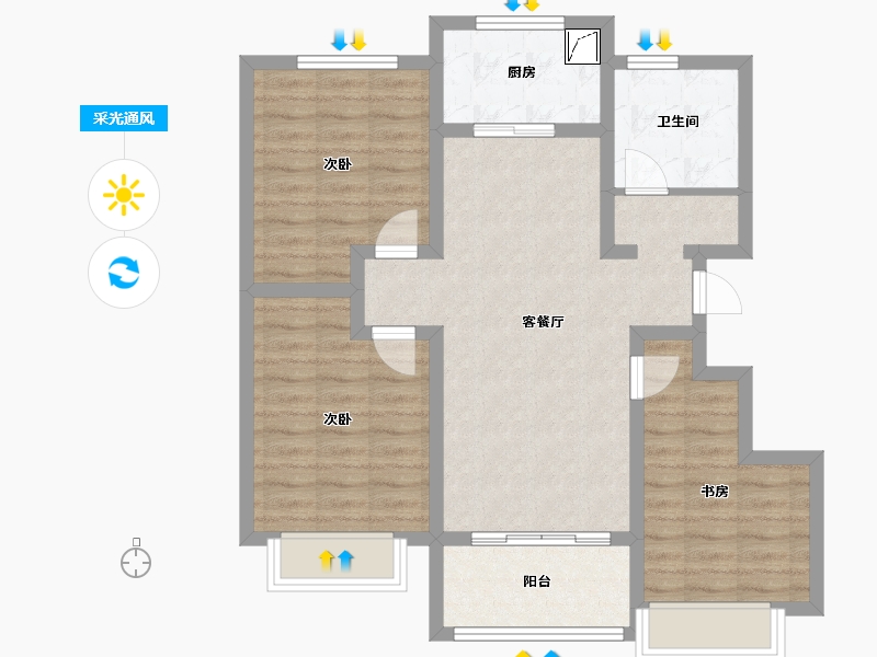 山东省-济宁市-阳光-80.00-户型库-采光通风