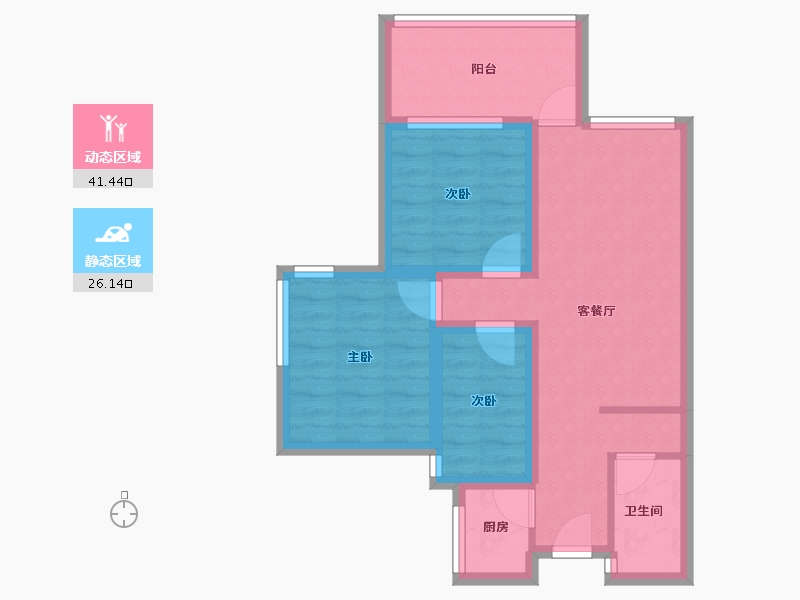 广东省-深圳市-万科清林径三期(千林山居)-58.70-户型库-动静分区