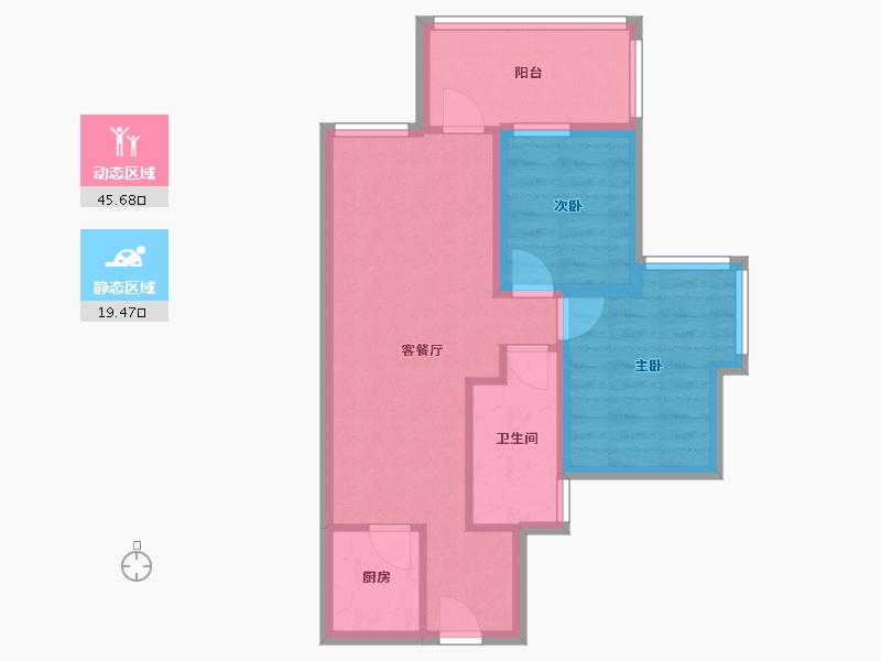 广东省-深圳市-万科清林径三期(千林山居)-57.35-户型库-动静分区