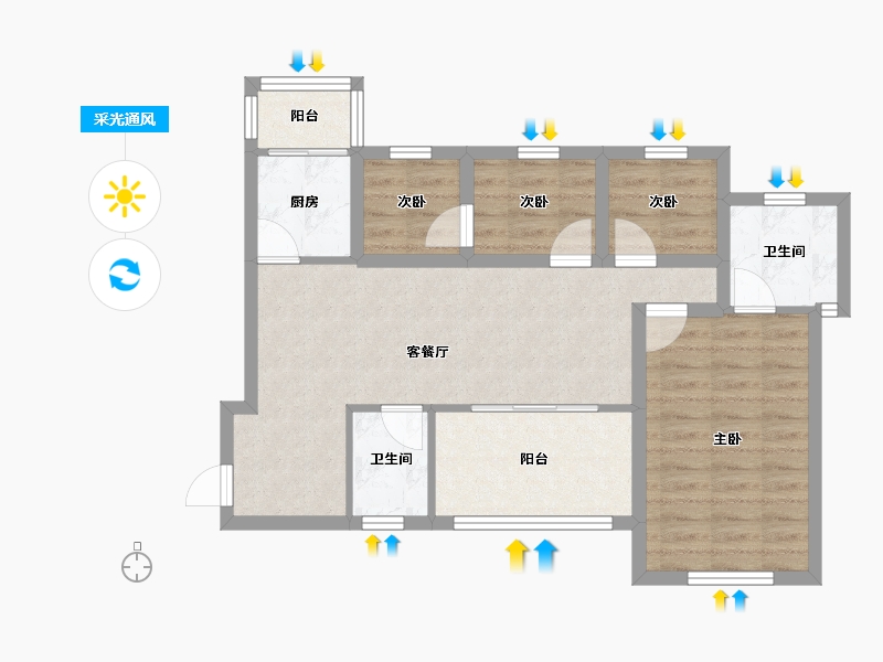 广东省-深圳市-万科清林径三期(千林山居)-72.12-户型库-采光通风