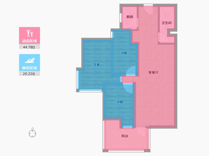 广东省-深圳市-万科清林径三期(千林山居)-61.41-户型库-动静分区