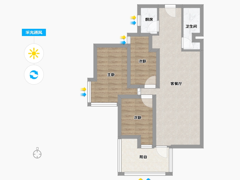 广东省-深圳市-万科清林径三期(千林山居)-61.41-户型库-采光通风