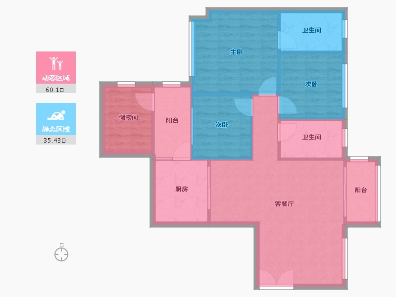 广东省-深圳市-佳兆业城市广场五期-86.91-户型库-动静分区