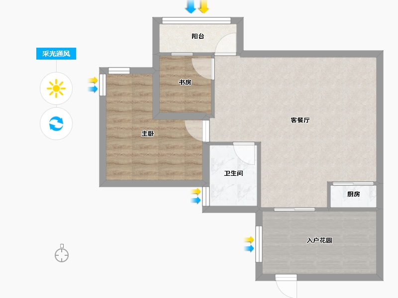 广东省-深圳市-万科清林径三期(千林山居)-61.18-户型库-采光通风