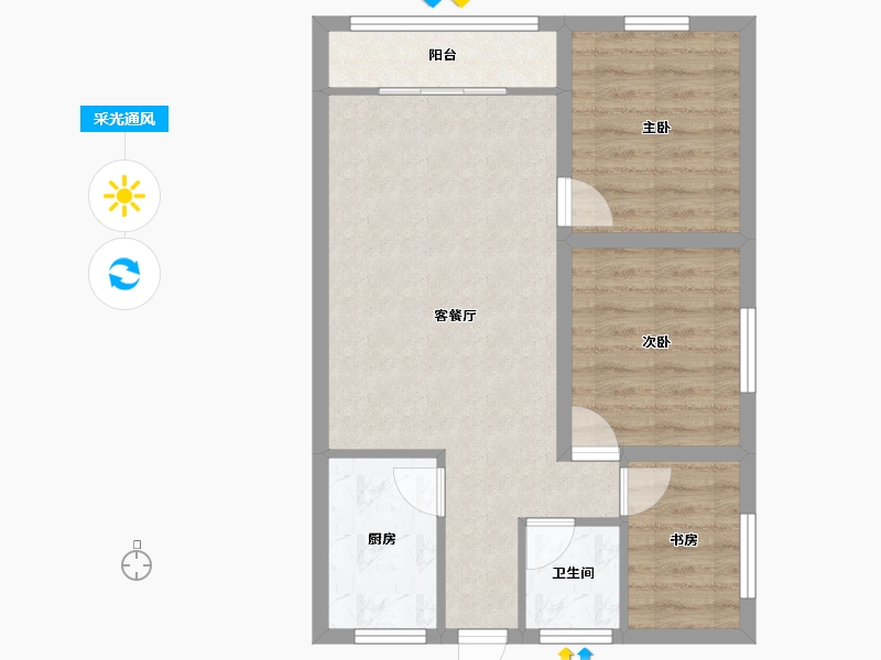 广东省-深圳市-万科清林径三期(千林山居)-61.80-户型库-采光通风