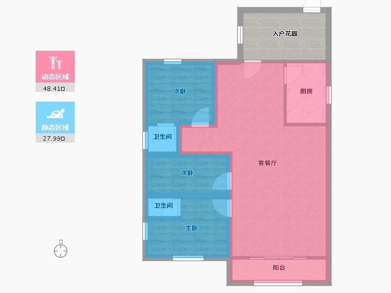 广东省-深圳市-万科清林径三期(千林山居)-76.10-户型库-动静分区