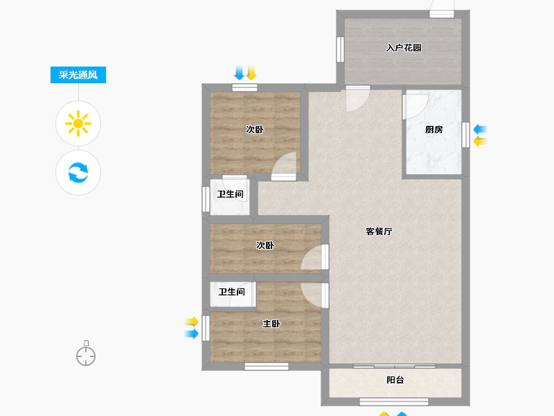 广东省-深圳市-万科清林径三期(千林山居)-76.10-户型库-采光通风