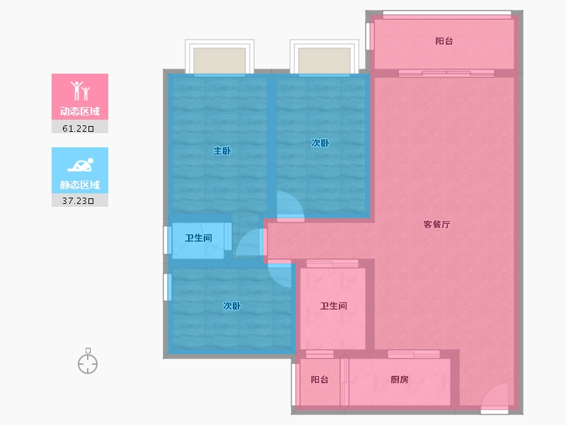 广东省-深圳市-荔景山色花园-87.19-户型库-动静分区