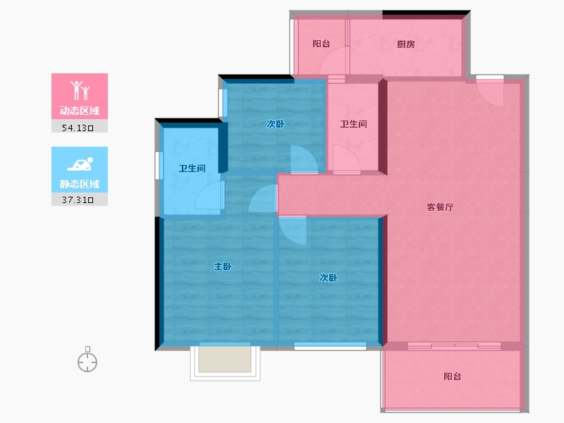 广西壮族自治区-贺州市-贺州光大·江山半岛-85.00-户型库-动静分区