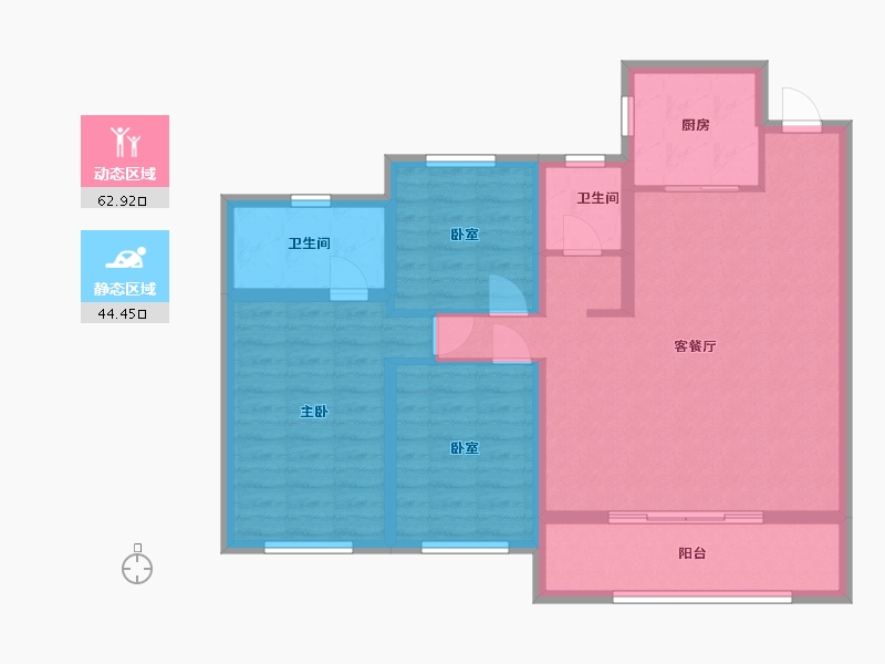 陕西省-西安市-中南春风南岸-100.00-户型库-动静分区