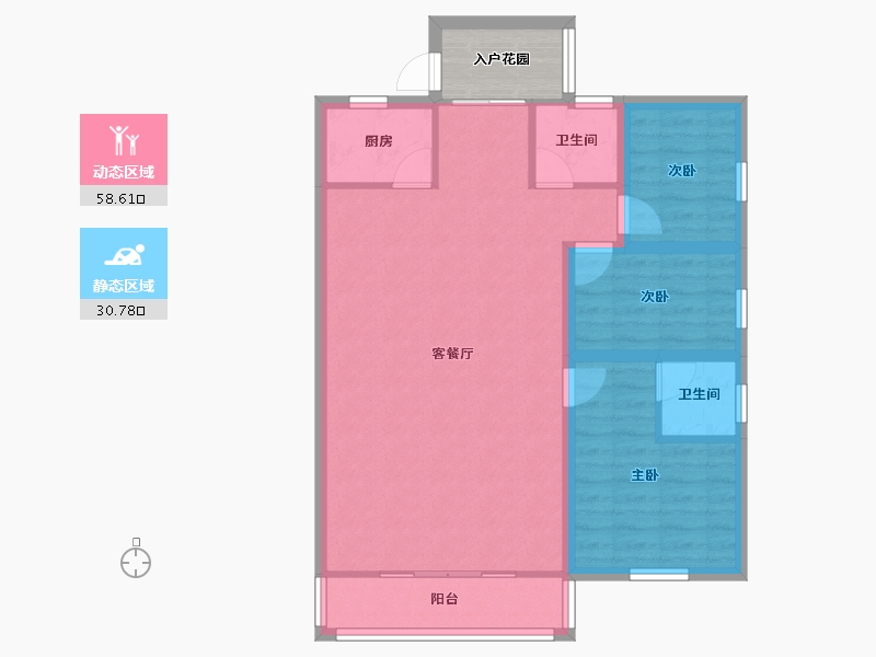 广东省-深圳市-万科清林径三期(千林山居)-84.50-户型库-动静分区