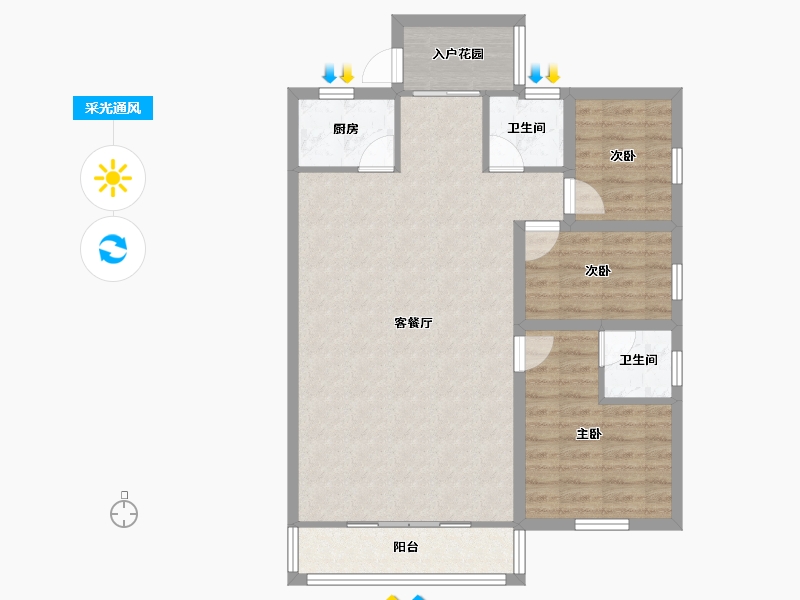 广东省-深圳市-万科清林径三期(千林山居)-84.50-户型库-采光通风