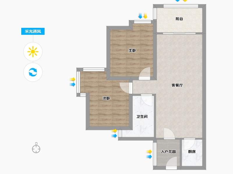 广东省-深圳市-万科清林径三期(千林山居)-62.24-户型库-采光通风