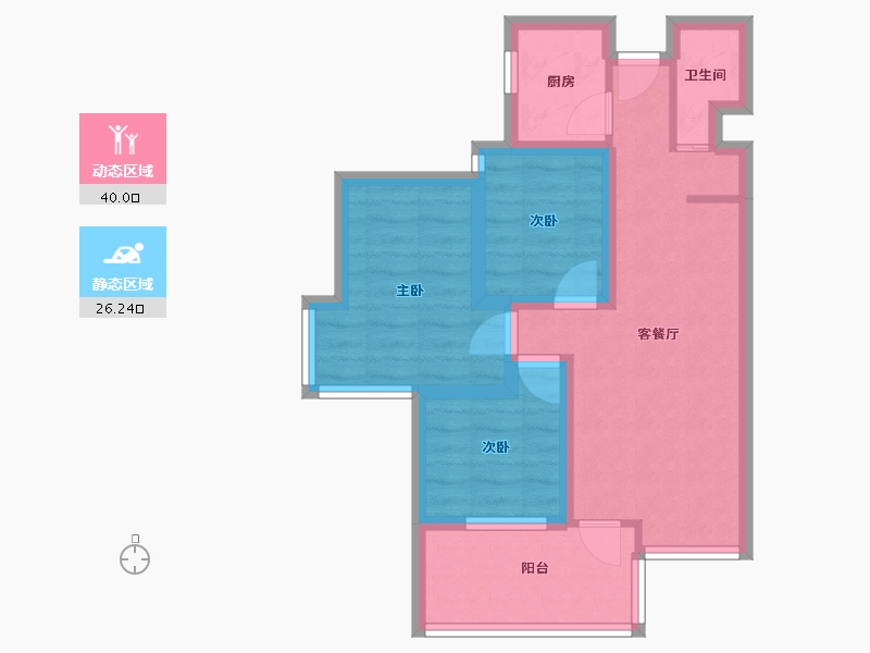 广东省-深圳市-万科清林径三期(千林山居)-57.17-户型库-动静分区