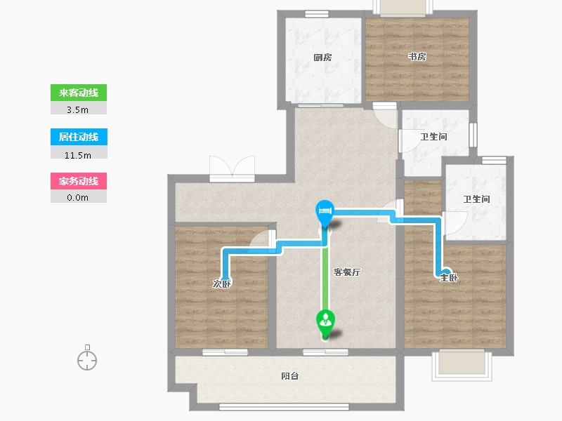 江苏省-无锡市-馨悦府-104.00-户型库-动静线